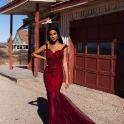 A&N Boutique Made To Order A&N Luxe Cassie Beaded Gown - Burgundy