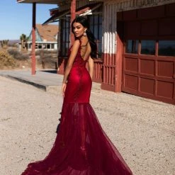 A&N Boutique Made To Order A&N Luxe Cassie Beaded Gown - Burgundy