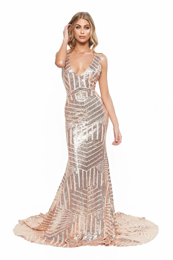 A&N Boutique A&N Bridesmaids Serena Sequin Gown - Rose Gold 4 A&N Boutique A&N Bridesmaids Serena Sequin Gown - Rose Gold