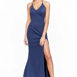 A&N Boutique A&N Bridesmaids Felicity Shimmering Gown - Navy