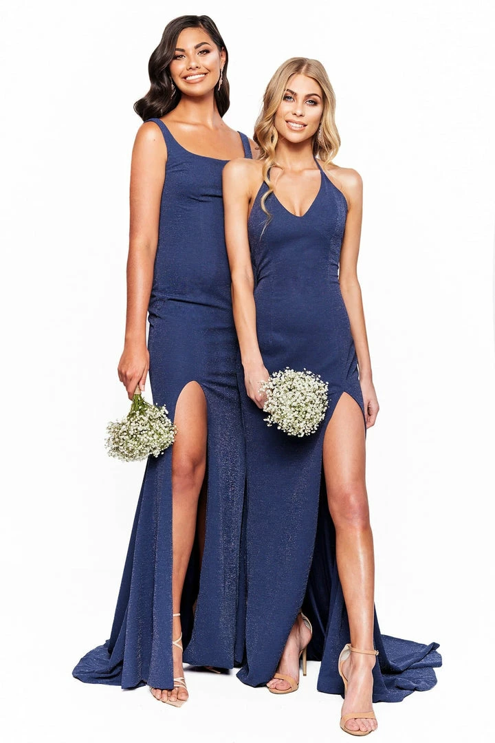 A&N Boutique A&N Bridesmaids Felicity Shimmering Gown - Navy 3 A&N Boutique A&N Bridesmaids Felicity Shimmering Gown - Navy