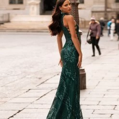 A&N Boutique Spain Collection Belinda Sequin Gown - Emerald