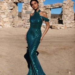 A&N Boutique Made To Order A&N Luxe Zella Sequin Gown - Emerald