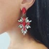 Glazori Jewels Glazori Makayla Red Crystal Statement Earrings