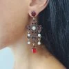 Glazori Jewels Glazori Isidora Copper Drop Earrings With Red Crystals