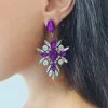 Glazori Jewels Glazori Makayla Purple Crystal Statement Earrings