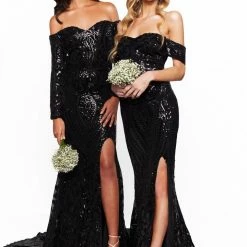A&N Luxe Label Sales 39 A&N Boutique A&N Bridesmaids Amara Sequin Gown - Black