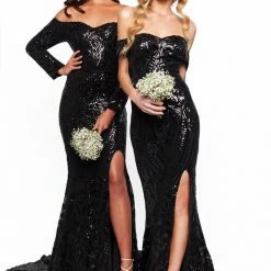 A&N Boutique A&N Bridesmaids Kora Sequin Gown - Black Made To Order