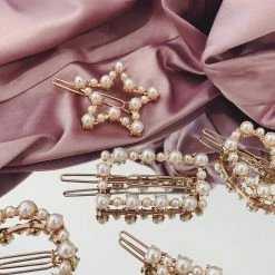Glazori Jewels Clips Star Gold Pearl Hair Pin 7 Glazori Jewels Clips Star Gold Pearl Hair Pin