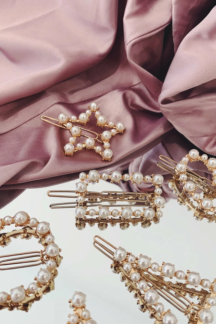 Glazori Jewels Clips Star Gold Pearl Hair Pin 5 Glazori Jewels Clips Star Gold Pearl Hair Pin