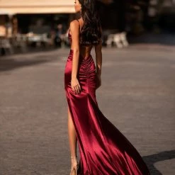 A&N Boutique Estela Satin Gown - Burgundy Spain Collection 13 A&N Boutique Estela Satin Gown - Burgundy Spain Collection
