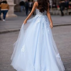 A&N Boutique Estafania Beaded Tulle Gown - Baby Blue Spain Collection