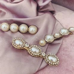 Glazori Jewels Clips Rose Gold Pearl Bubble Detail Hair Clip