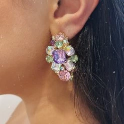 Glazori Jewels Glazori Maliyah Multi-Colour Crystal Drop Earrings