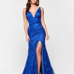 A&N Boutique Made To Order A&N Luxe Ayla Lace Gown - Royal Blue