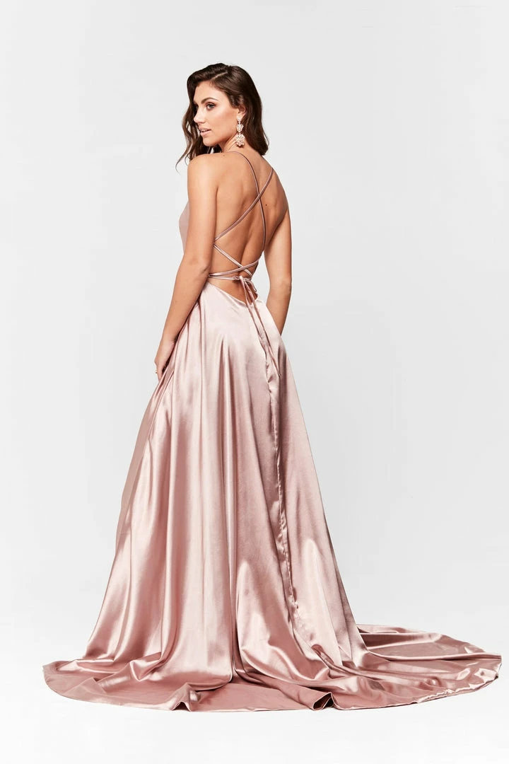 A&N Boutique Made To Order A&N Luxe Dimah Satin Gown - Mauve 3 A&N Boutique Made To Order A&N Luxe Dimah Satin Gown - Mauve
