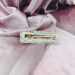 Glazori Jewels Silver Foiled Transparent Hair Clips