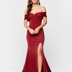 A&N Boutique A&N Luxe Ester Ponti Gown - Burgundy