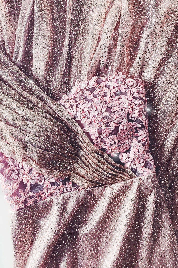 A&N Boutique Made To Order A&N Kalinda Beaded Glitter Gown - Rose Pink 5 A&N Boutique Made To Order A&N Kalinda Beaded Glitter Gown - Rose Pink