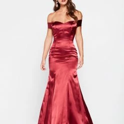 A&N Boutique Made To Order A&N Luxe Fiona Satin Gown - Deep Red