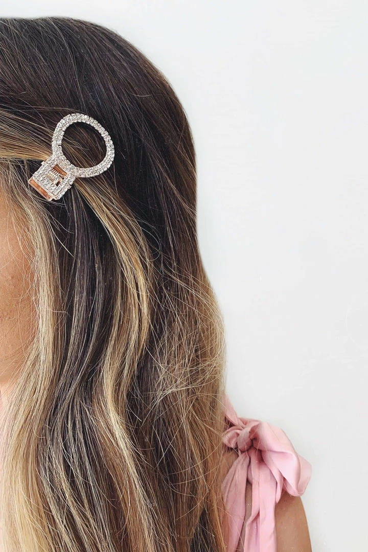 Glazori Jewels Rose Gold Crystal Circle Hair Clip Clips 3 Glazori Jewels Rose Gold Crystal Circle Hair Clip Clips