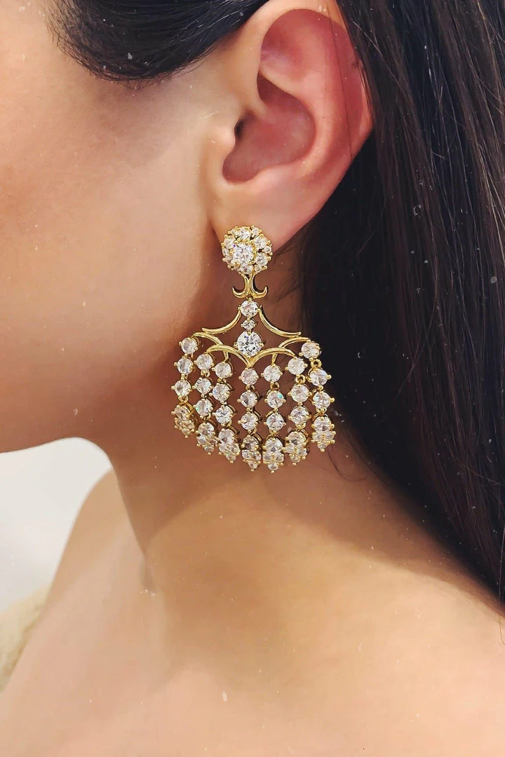 Glazori Jewels Glazori Frida Gold Chandelier Drop Earrings 3 Glazori Jewels Glazori Frida Gold Chandelier Drop Earrings