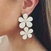 Glazori Jewels Glazori Gina White Floral Drop Earrings