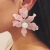 Glazori Jewels Glazori Luna Pink Flower Statement Earrings