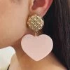 Glazori Jewels Glazori Marinela Gold Pink Heart Drop Earrings 2 Glazori Jewels Glazori Marinela Gold Pink Heart Drop Earrings