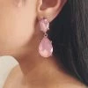 Glazori Jewels Glazori Paisley Pink Stone Drop Earrings