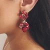 Glazori Jewels Glazori Paola Red Crystal Drop Earrings