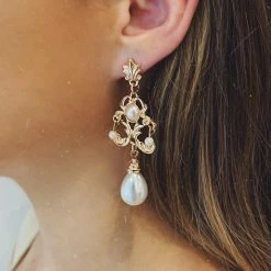 Glazori Jewels Glazori Seraphina White Drop Earrings