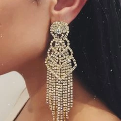 Glazori Jewels Glazori Sonika Gold Statement Crystal Earring