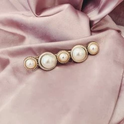 Glazori Jewels Clips Rose Gold Pearl Bubble Detail Hair Clip