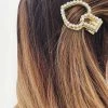 Glazori Jewels Gold Pearl Diamante Heart Hair Clip 1 Glazori Jewels Gold Pearl Diamante Heart Hair Clip