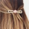 Glazori Jewels Gold Pearl Diamante Pink Large Hair Clip Clips 2 Glazori Jewels Gold Pearl Diamante Pink Large Hair Clip Clips