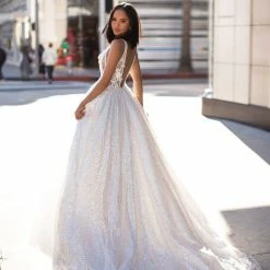 A&N Boutique Made To Order A&N Luxe Kaliah Sequins 3D Floral Gown - White