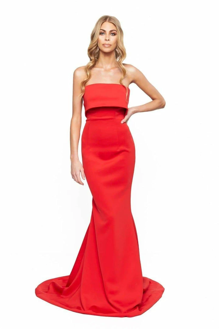 A&N In Stock A&N Lola Gown - Red Mermaid Train 3 A&N In Stock A&N Lola Gown - Red Mermaid Train