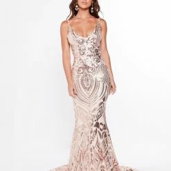 A&N Boutique A&N Luxe Mariana Sequin Gown - Rose Gold