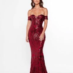 A&N Boutique Made To Order A&N Luxe Mia Sequin Gown - Burgundy