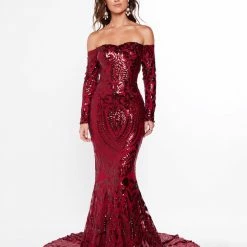 A&N Boutique A&N Luxe Isidora Sequin Gown - Burgundy