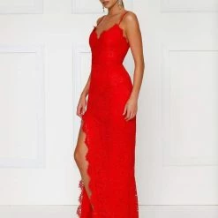 Alamour The Label Layali Lace Gown - Red Backless