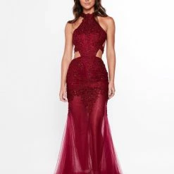 A&N Boutique A&N Luxe Ximena Beaded Gown - Burgundy 17 A&N Boutique A&N Luxe Ximena Beaded Gown - Burgundy