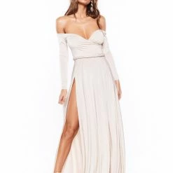 Alamour The Label Parnella Jersey Gown - Oyster Ready To Wear