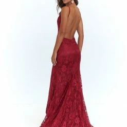 A&N Boutique Made To Order A&N Luxe Ayla Lace Gown - Deep Red