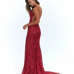 A&N Boutique Made To Order A&N Luxe Ayla Lace Gown - Deep Red