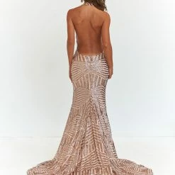 A&N Boutique A&N Cleopatra Sequin Gown - Rose Gold Made To Order