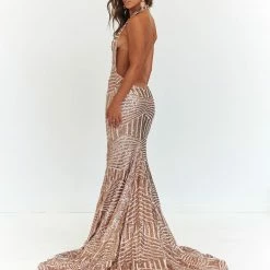 A&N Boutique A&N Cleopatra Sequin Gown - Rose Gold Made To Order