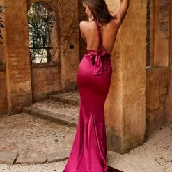 Alamour The Label Lena Satin Gown - Plum Ready To Wear 7 Alamour The Label Lena Satin Gown - Plum Ready To Wear