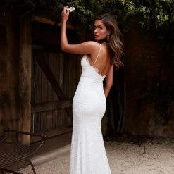 Alamour The Label Layali Lace Gown - White Backless